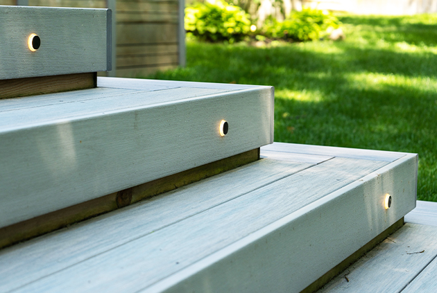 Custom deck stair lighting accessories.